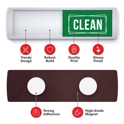 Clean Dirty Dishwasher Magnet (Red / Green)