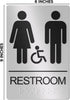 Restroom Signs For Business - For Unisex & Handicap - 9" by 6"