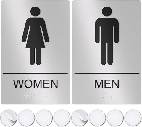Restroom Signs For Business - For Men and Women - 9" by 6" - ASSURED SIGNS