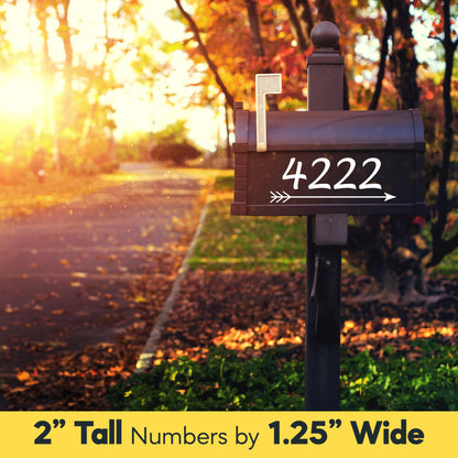 Assured Signs Reflective Mailbox Numbers Stickers for Outside - 5 Sets, 2 Inches Tall 0-9 Numbers Plus Optional Designs - ASSURED SIGNS