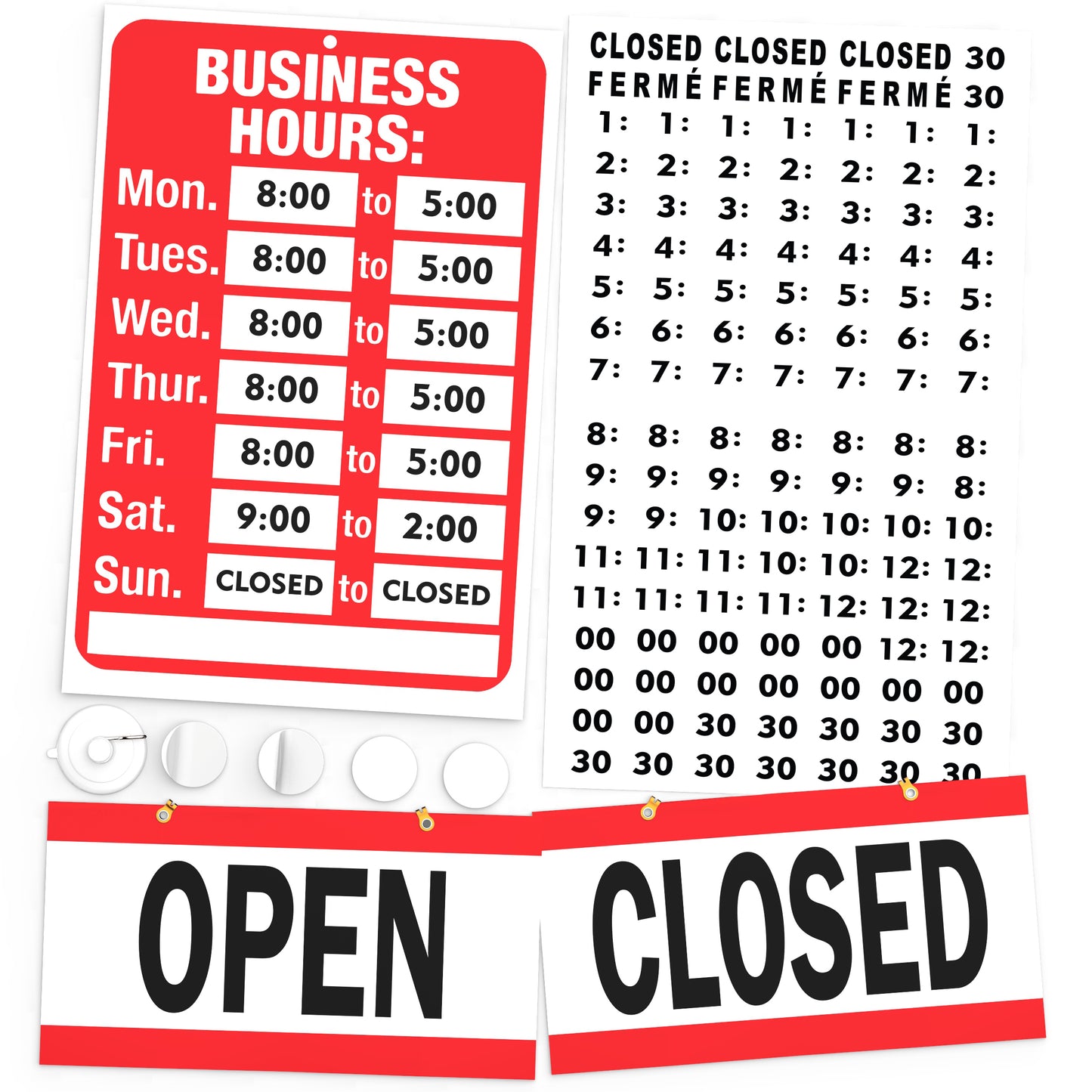 Business Open Closed Sign & Hours Sign