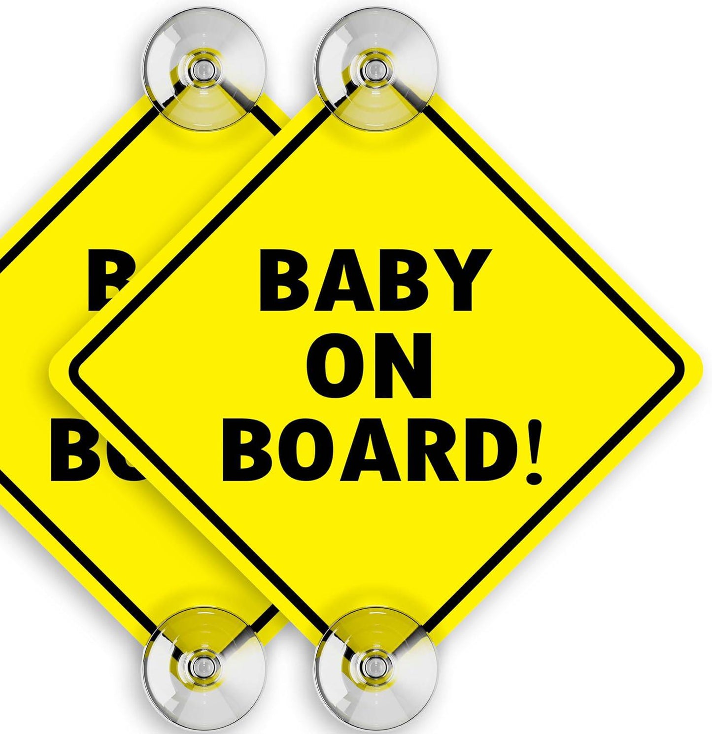 Baby On Board Signs with Suction Cups - 2 Pack