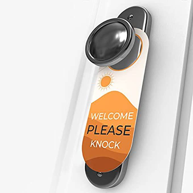 Durable ‘Please Knock’ and ‘Do Not Disturb’ double-sided door hanger for privacy and productivity, perfect for hotels, offices, and home use