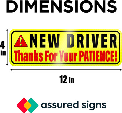 New Driver Car Magnet Sticker Signs Yellow 3-Pack