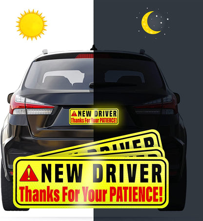 New Driver Car Magnet Sticker Signs Yellow 3-Pack