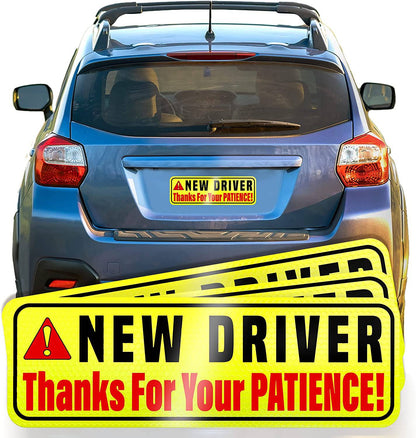 New Driver Car Magnet Sticker Signs Yellow 3-Pack