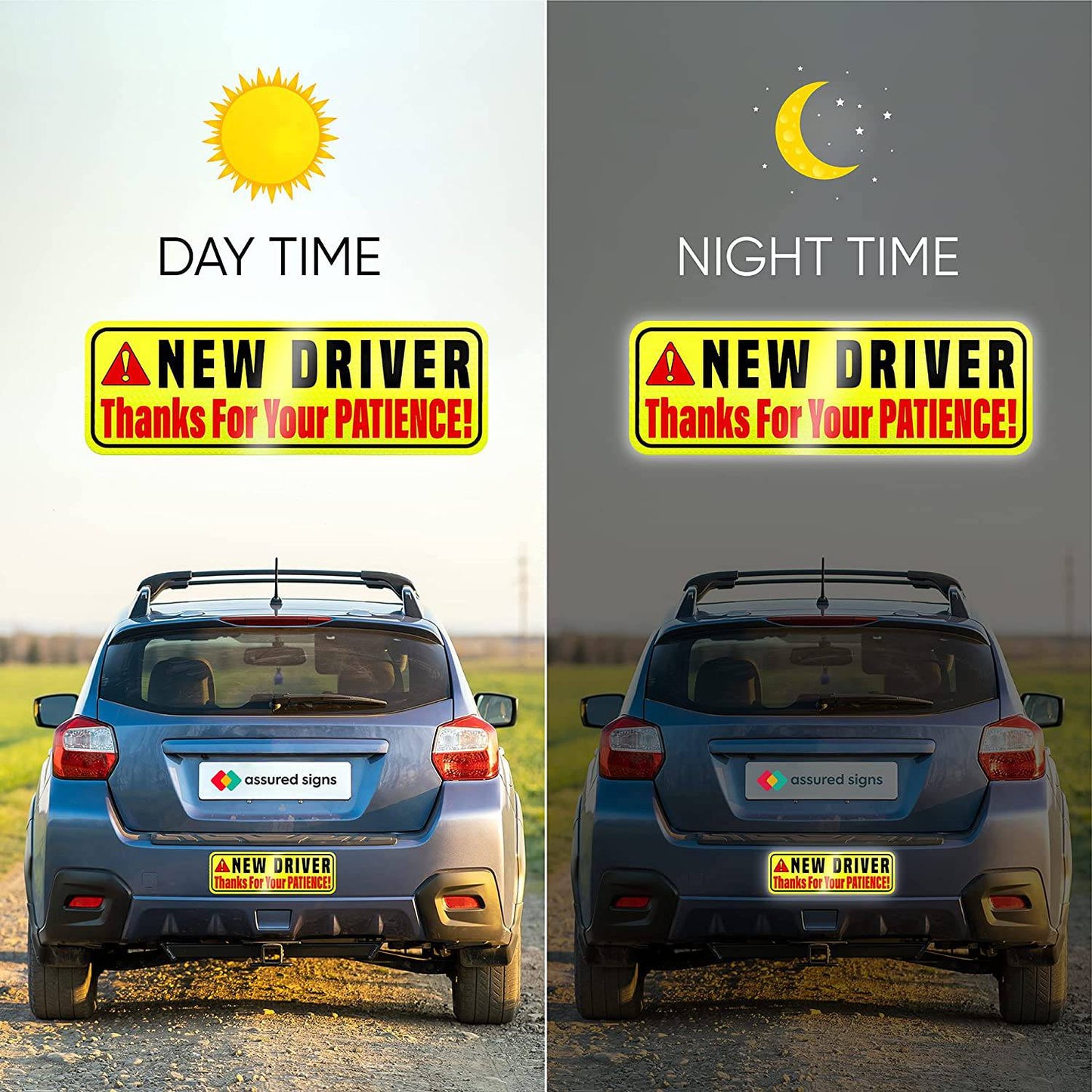 New Driver Car Magnet Sticker Signs Yellow 3-Pack