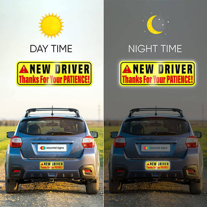 New Driver Car Magnet Sticker Signs Yellow 3-Pack