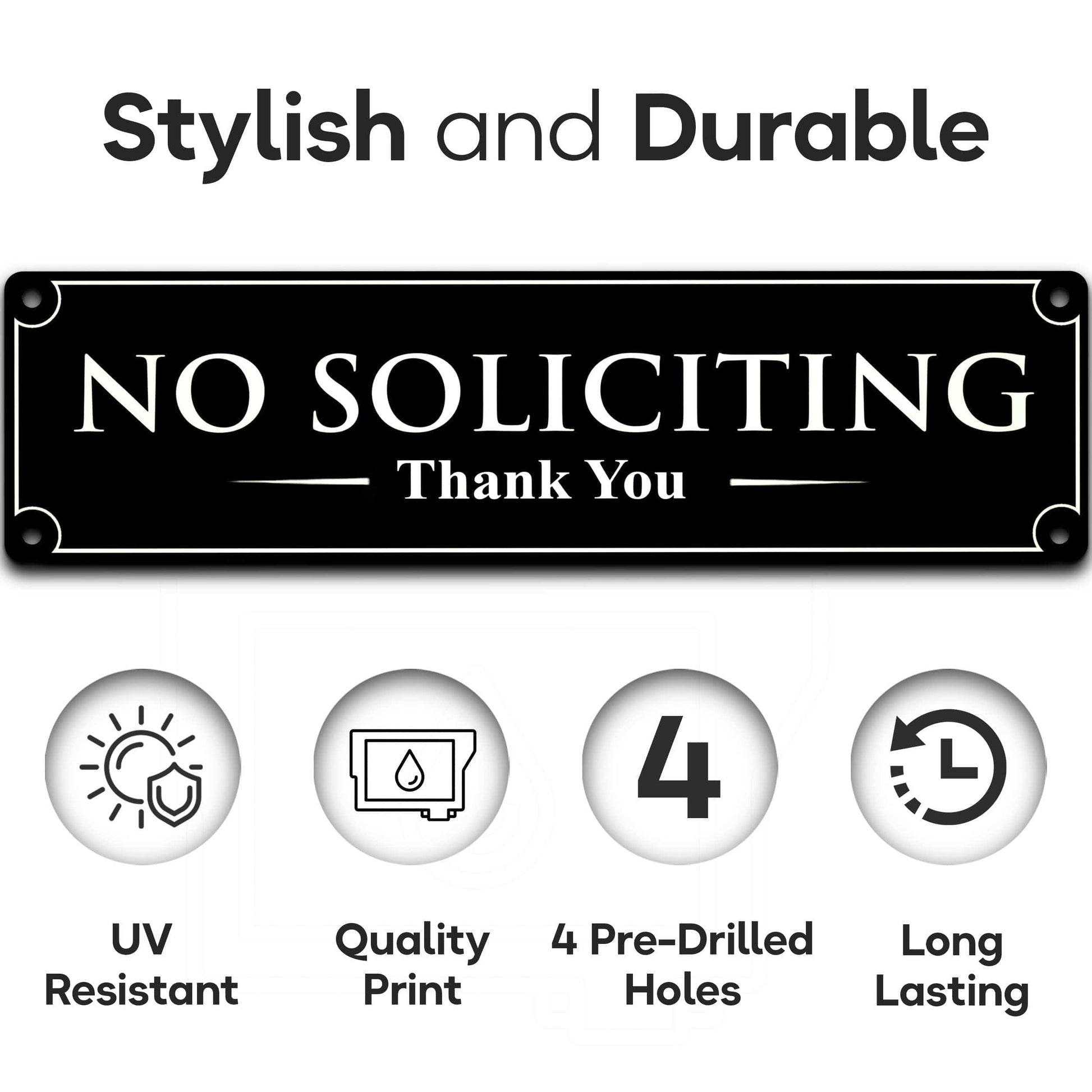 Cartello No Soliciting Sign For House, 27,9 X 68,6 Cm, Con Cartello No Soliciting Sign For House, 27,9 X 68,6 Cm, Con