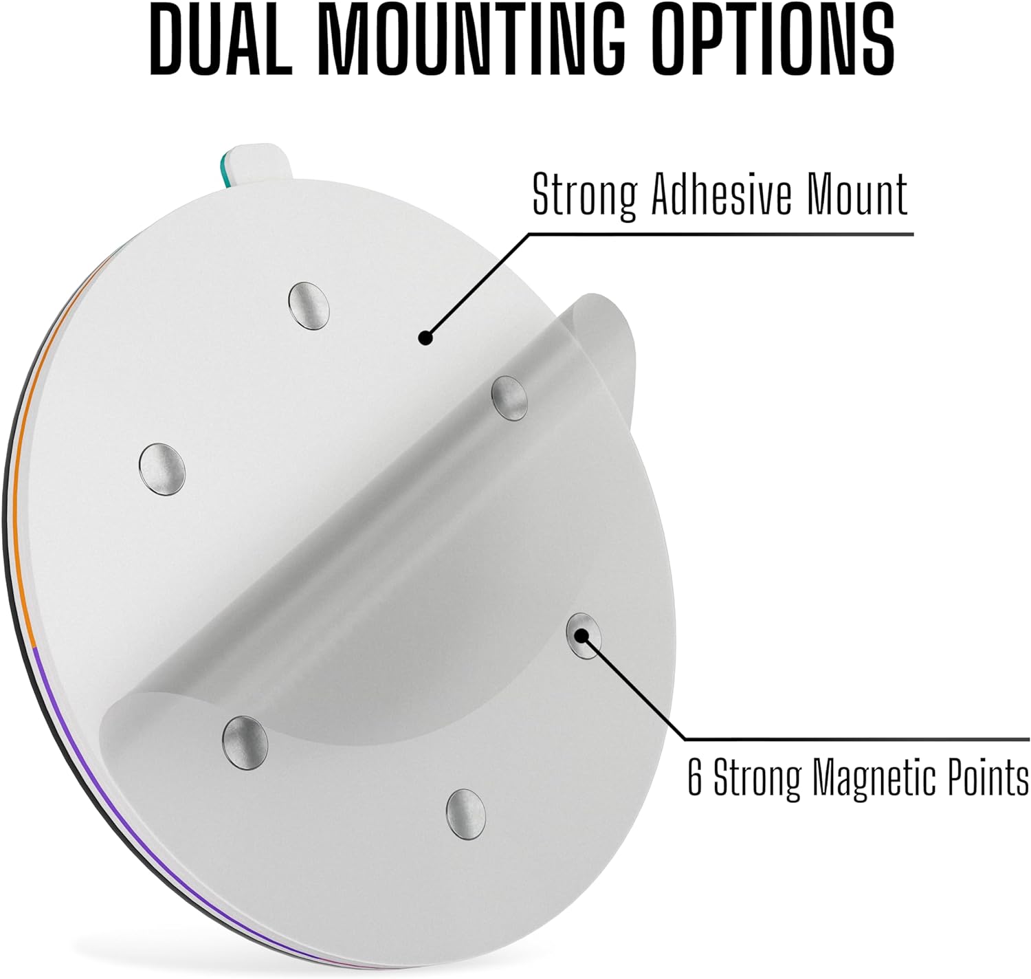 Dual mounting options for privacy sign for office doors, featuring strong adhesive and magnetic points for easy installation on doors, walls, and cabinets