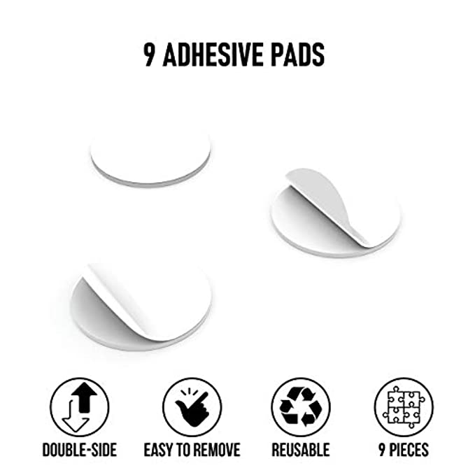 Reusable adhesive pads for employees only signs, easy to apply and remove - secure installation without tools required