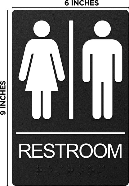 Restroom Signs For Business - For Unisex - 9" by 6"