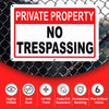 Private Property, No Trespassing Sign - 4 Pack