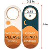 Please Do Not Disturb Door Hanger Sign / Welcome Please Knock - 2 Pack
