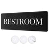 Restroom sign with adhesives