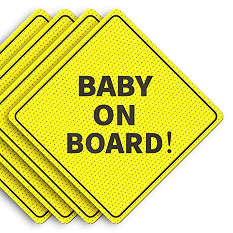Custom Safety Signage  Baby On Board Sticker Sign - 4 Pack