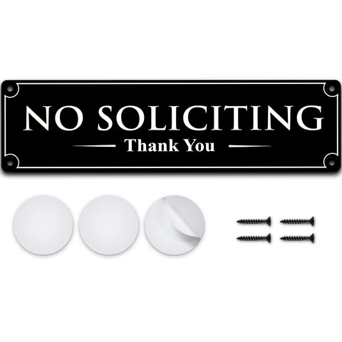 No Soliciting Sign with adhesives and screws