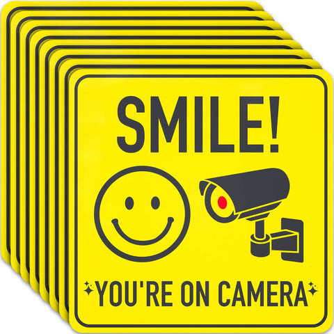 smile you're on camera stickers 8 pack