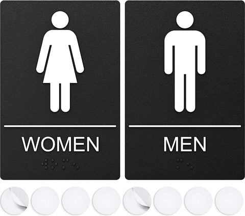 Restroom Signs For Business - For Men and Women - 9" by 6" - ASSURED SIGNS