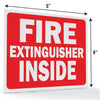 Fire Extinguisher Inside Sign 5" by 4"