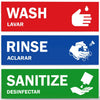 Wash Rinse Sanitize Sink Labels
